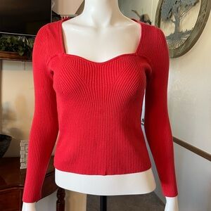 Old Navy Fitted Rib-Knit Sweater Sweat Heart Neckline